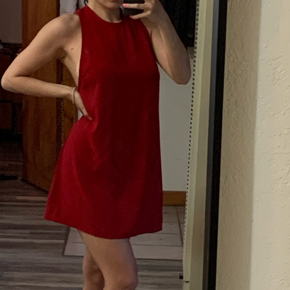 Red shift dress